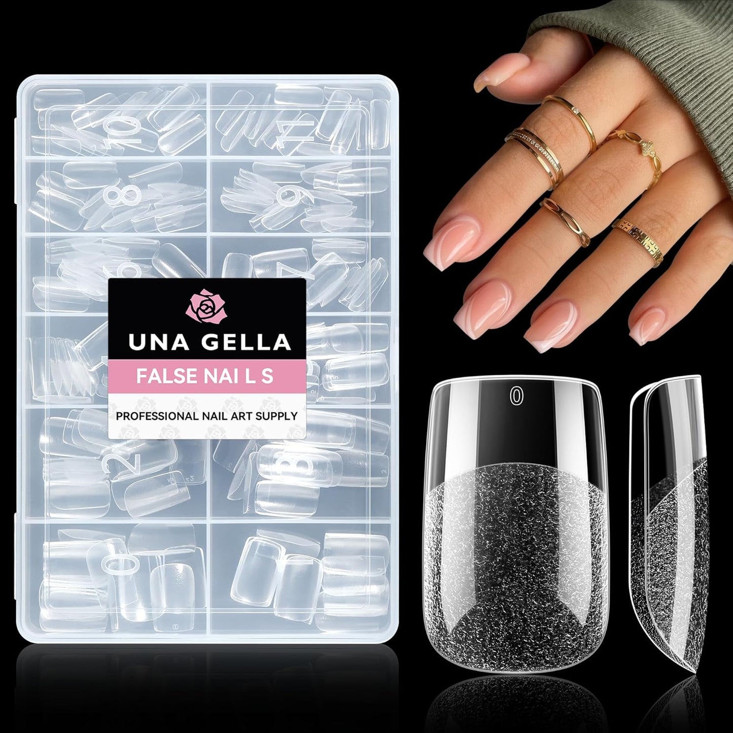 Extra Short Square Fake Nails | 216pcs Gel Tips | Full Cover Acrylic for DIY