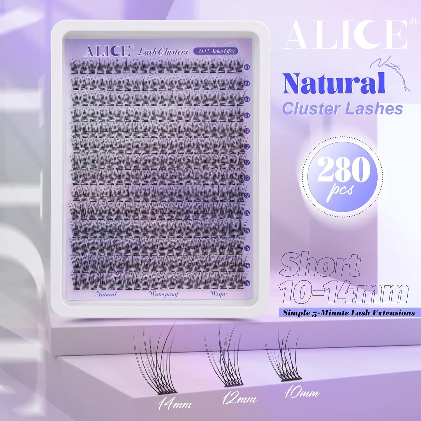 Natural Wispy Cluster Eyelash Extensions | Waterproof DIY Lashes | 224 Pcs