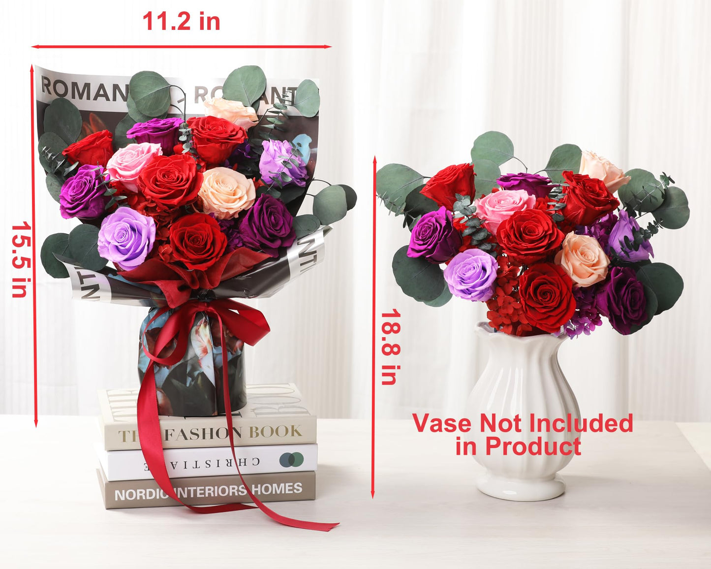 lovenfold Flowers for Delivery,Preserved Flowers Bouquets,Purple Rose Bouquets That Last 1-3 Years,Birthday Flowers Gifts for Women Mom Grandma Wife Friends