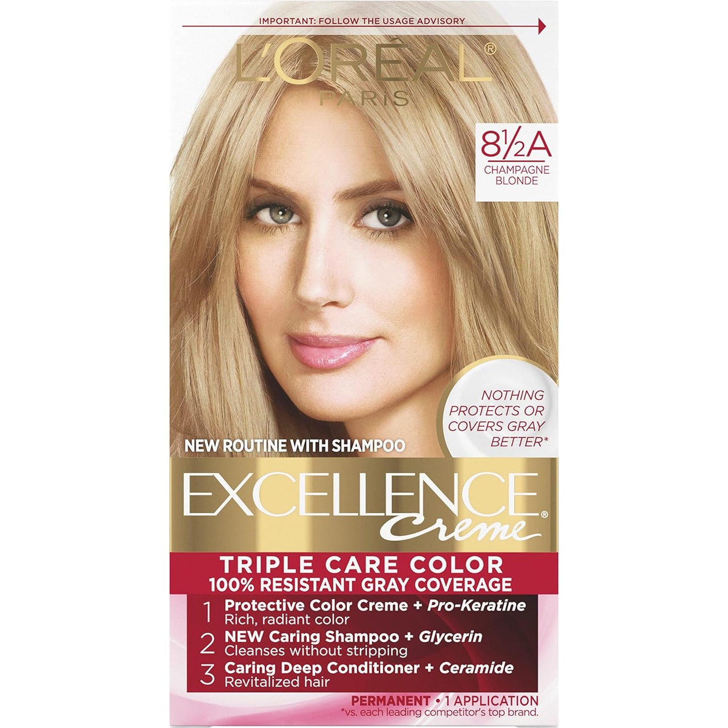 L'Oreal Paris Excellence 6R Light Auburn Hair Color | Gray Coverage | 8 Weeks