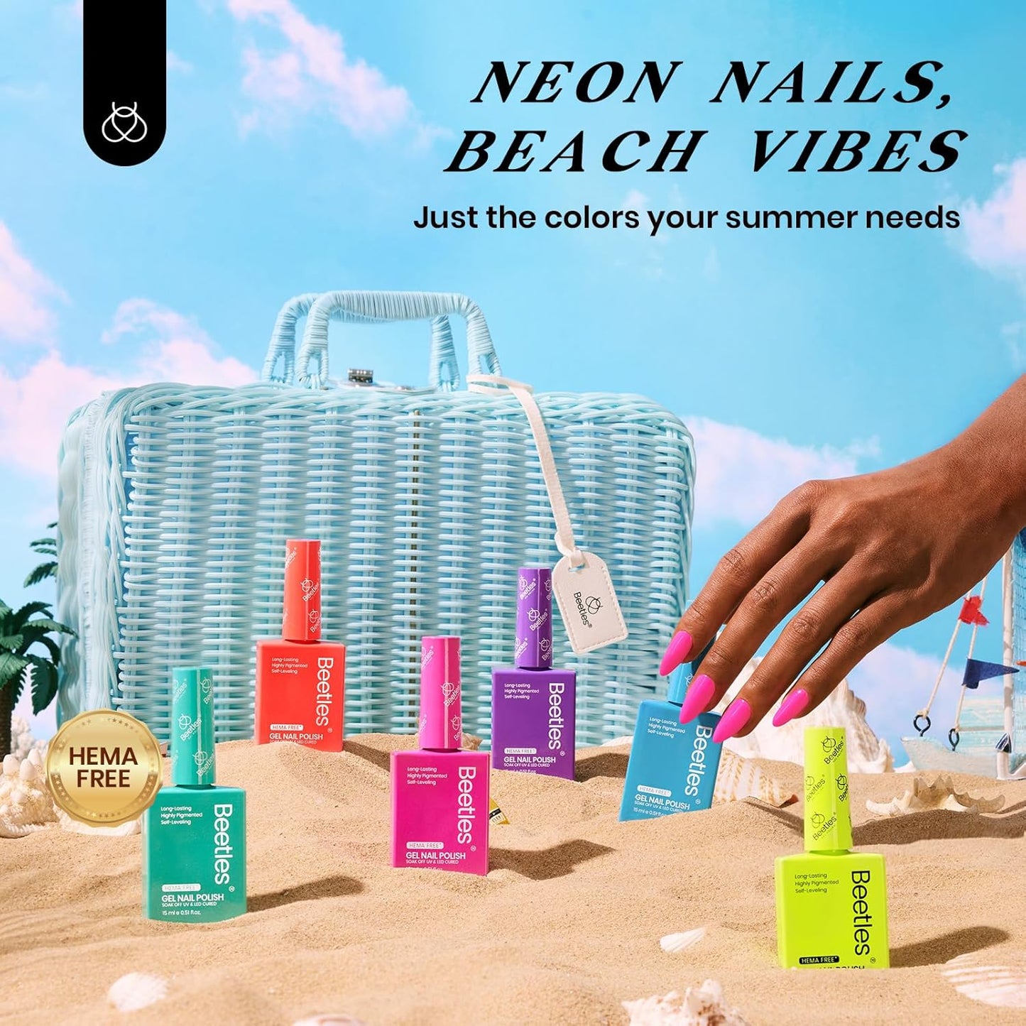 Beetles 36-Color Gel Nail Polish Set | Sparkle & Glitter | Manicure Kit for Women