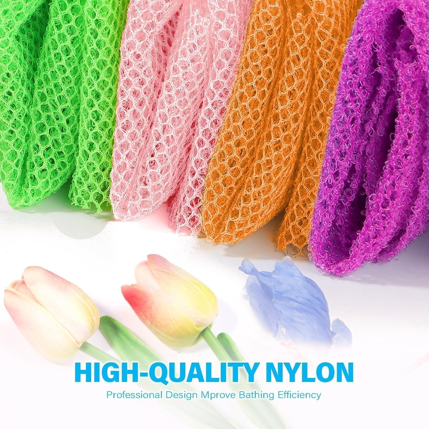 Exfoliating African Bath Sponge Set | 3-Piece Net Body Scrubber | Daily Use