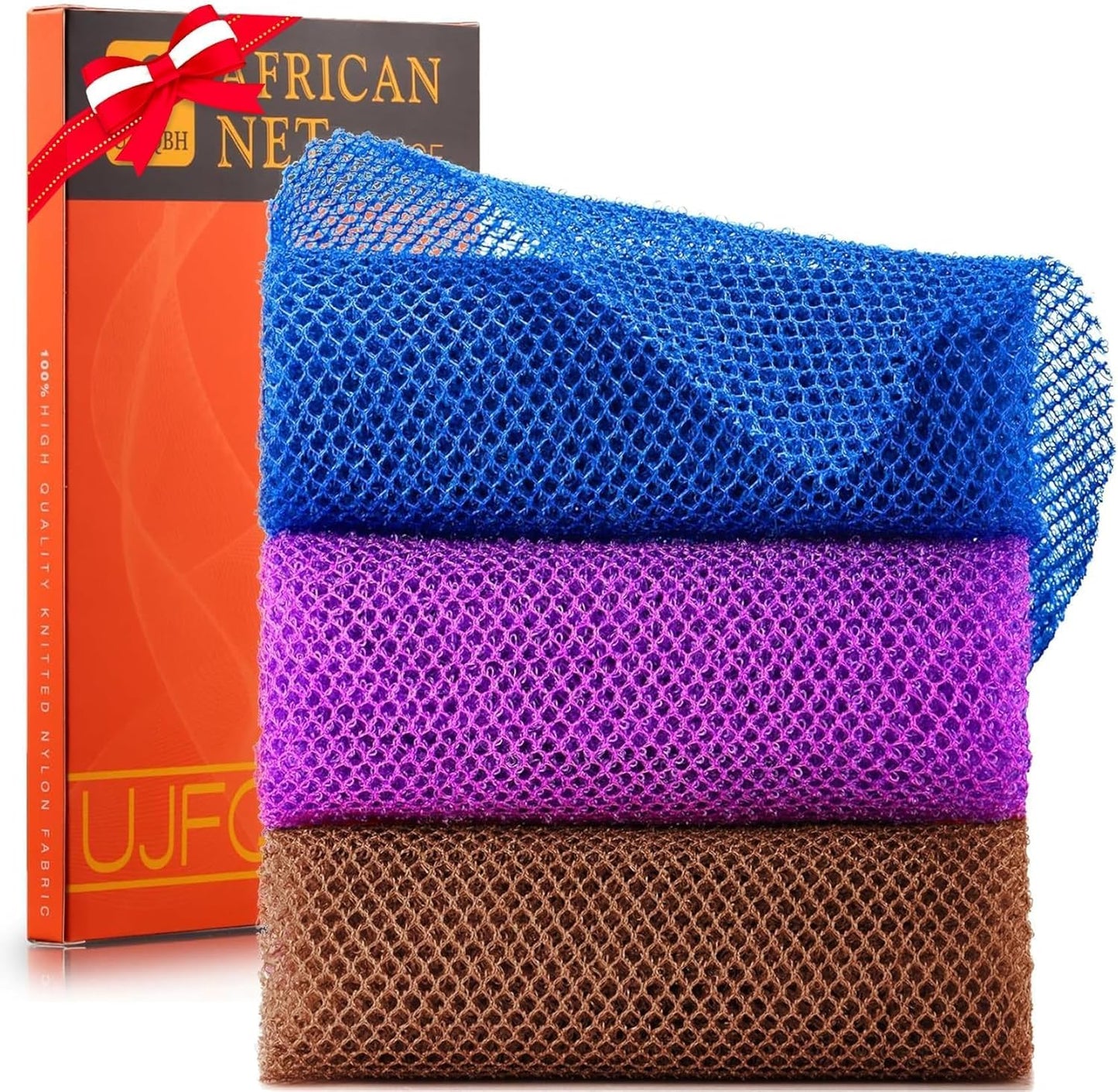 Exfoliating African Bath Sponge Set – 6 Pieces | Skin Smoother for Daily Use