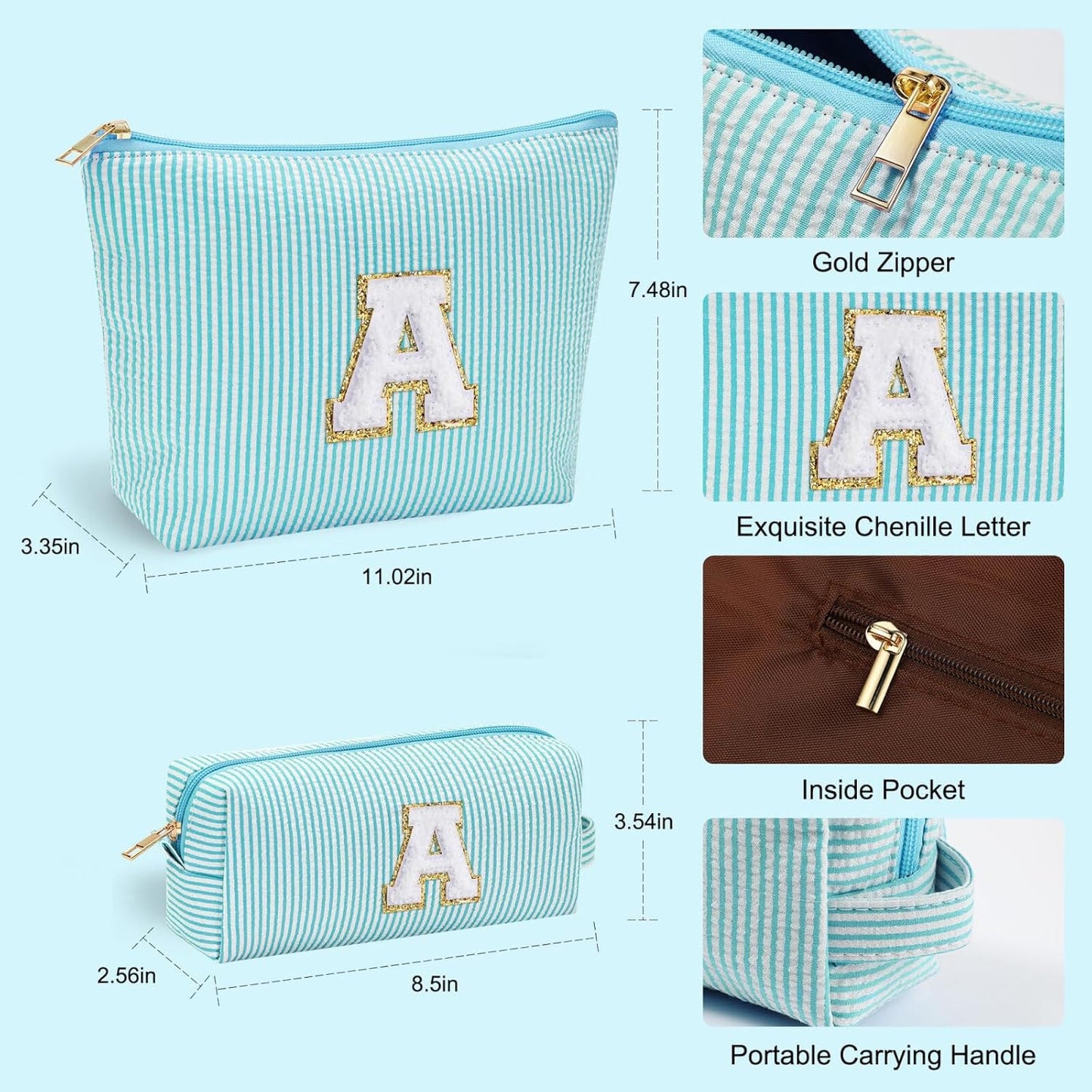 YOOLIFE Makeup Bag for Girls Teen Girl - Personalized Cute Makeup Pouch for Girlfriend Bridesmaid Wife | Cosmetic Travel Toiletry Bag for Friend | Birthday Gift Idea for Her Mom Gifts for Teen Girls K