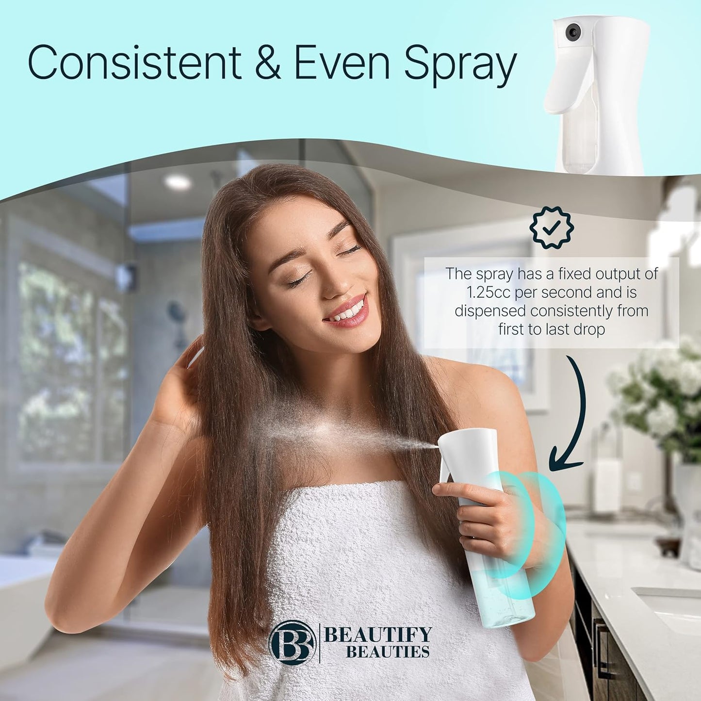 Ultra Fine Continuous Hair Spray Bottle | Clear 6.8 Oz | Misting & Styling