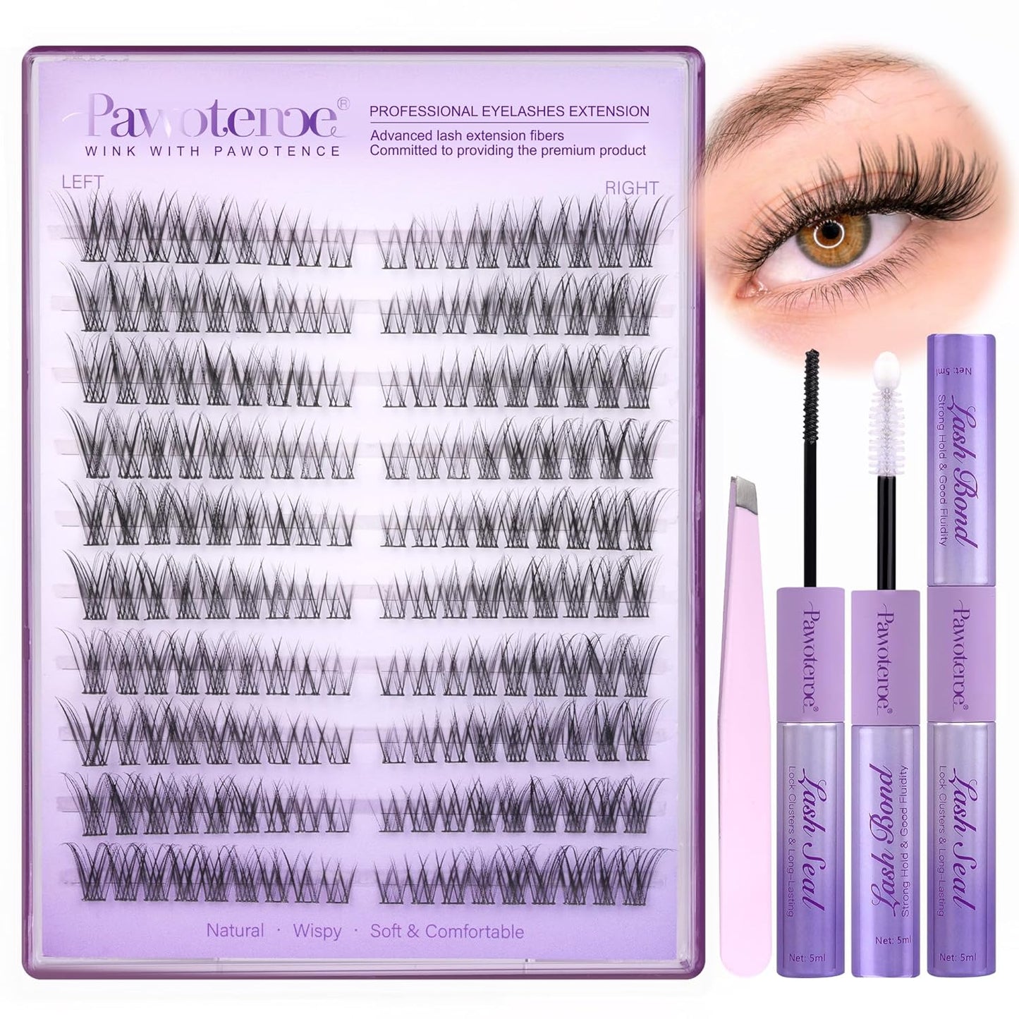 40D Cluster Eyelash Extensions | 280pcs Mix Length 9-16mm | Self-Application