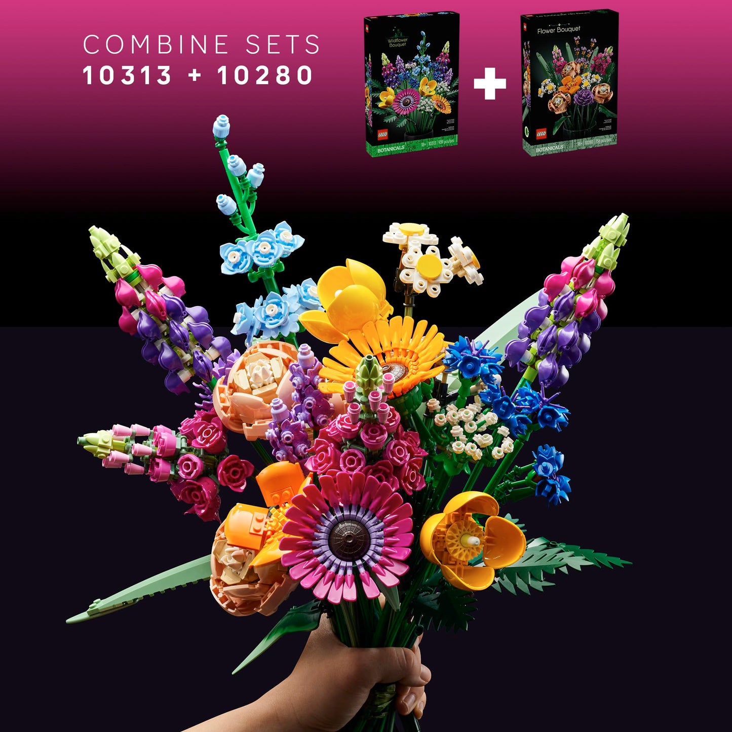 LEGO Botanicals Flower Bouquet Building Set - Artificial Flowers for Decoration for Home and Display, Ages 18+ - for Table, Desk, Office - Gift for Birthdays - 10280