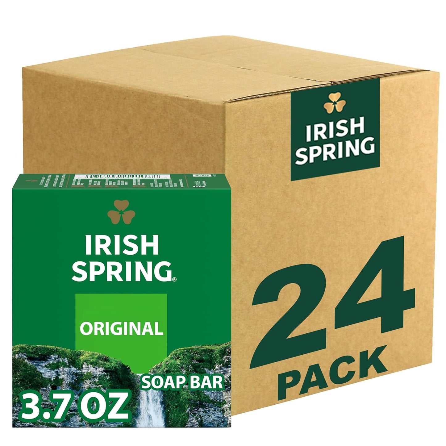 Irish Spring Men's Exfoliating Bar Soap | Fresh & Clean | 24 Pack | 3.7 Oz