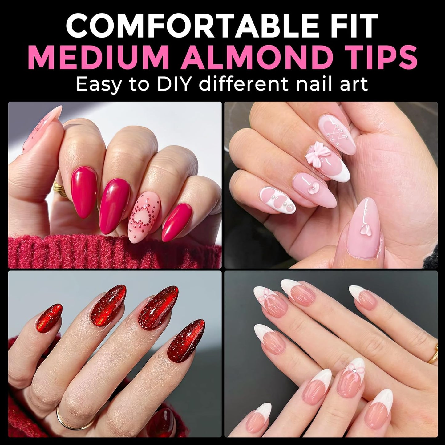Short Coffin Press-On Nails | 216pcs Gel Tips for DIY Acrylic Extensions