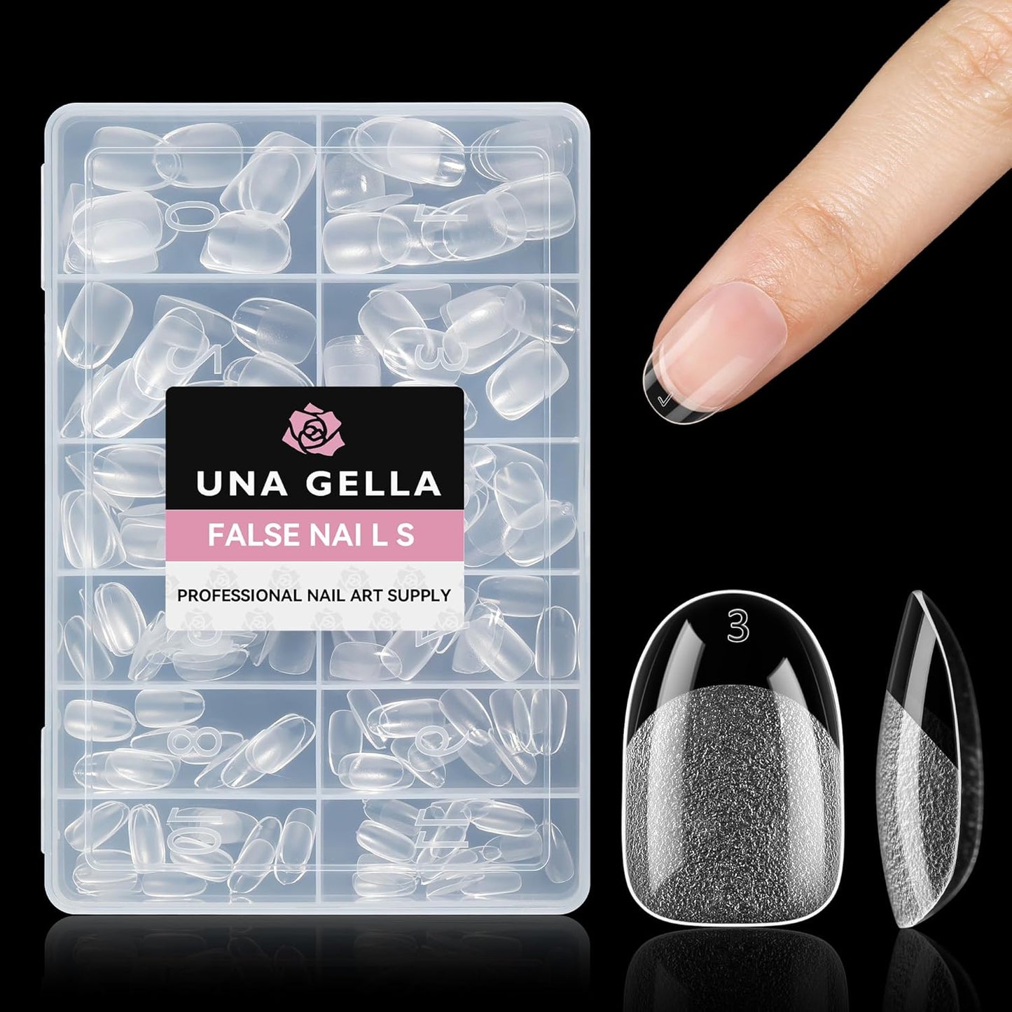 Short Coffin Press-On Nails | 216pcs Gel Tips for DIY Acrylic Extensions