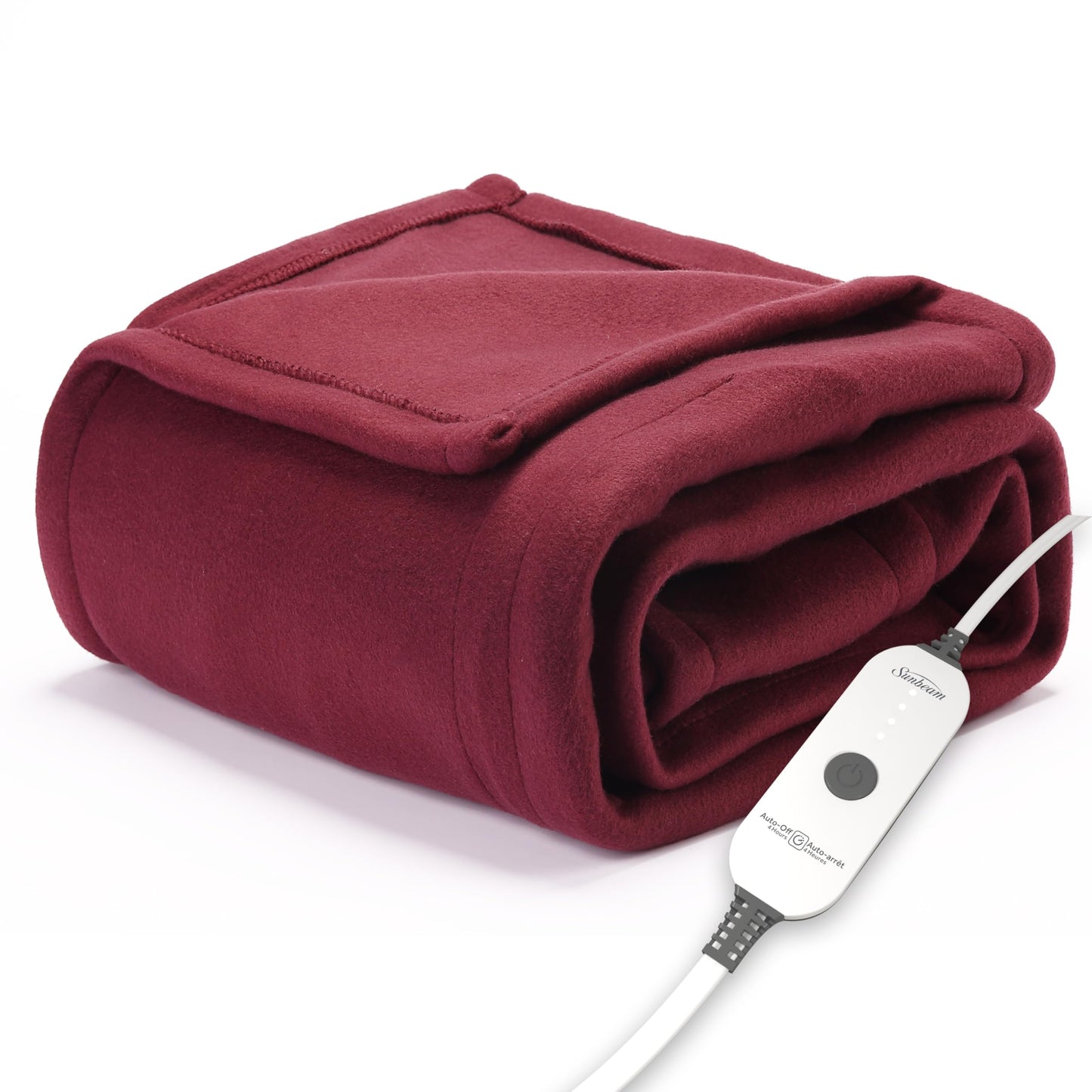 Sunbeam Royal Ultra Fleece Heated Electric Blanket King Size, 90" x 100", 12 Heat Settings, 12-Hour Auto Shut-Off, Machine Washable, Pebble Beige