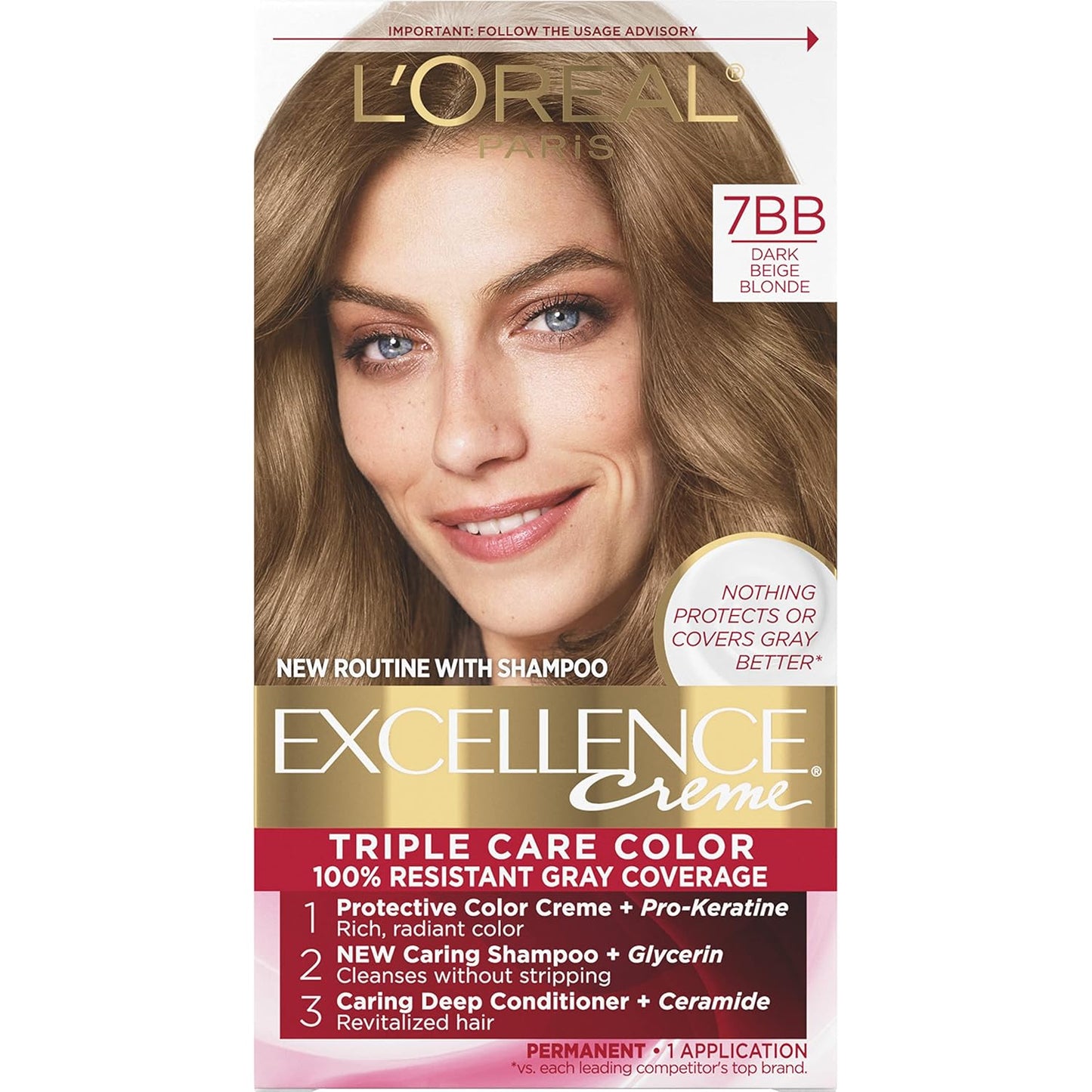 L'Oreal Paris Excellence Crème Hair Color | 5 Medium Brown | 100% Gray Coverage | Pack of 3