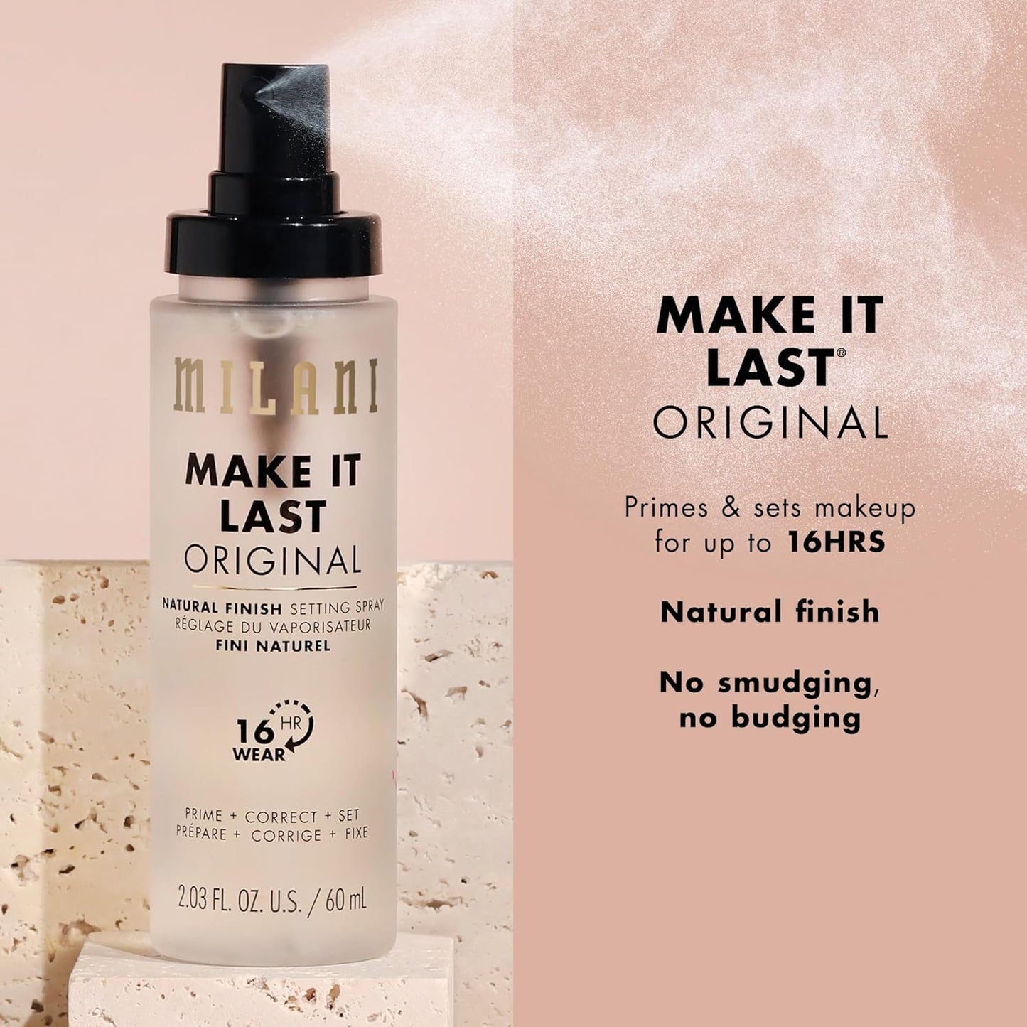 Milani Setting Spray & Primer 2-Pack | Hydrating Niacinamide & Matte Charcoal