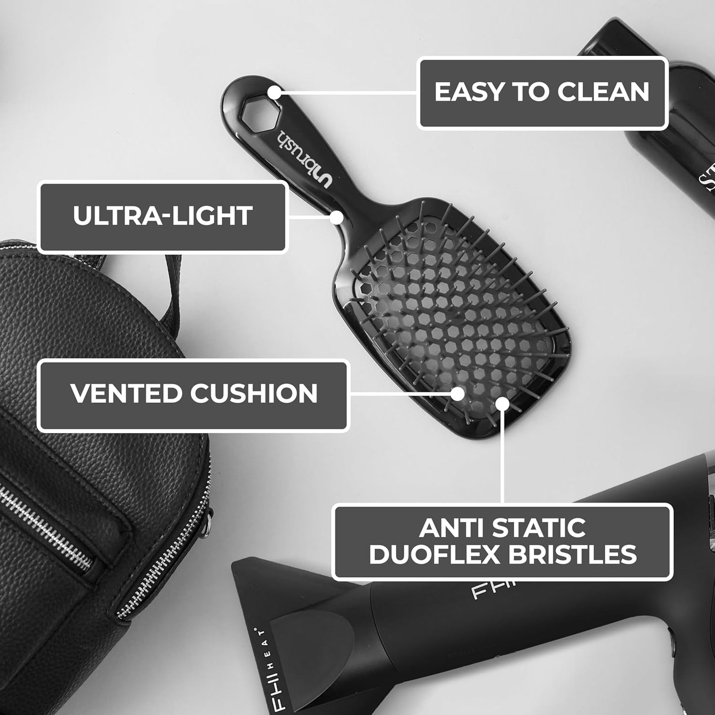 FHI Heat UNbrush Detangling Brush | Pain-Free for All Hair Types | Lightweight & Durable