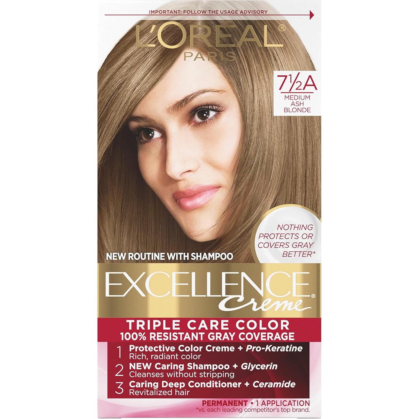 L'Oreal Paris Excellence Crème 9A Light Ash Blonde Hair Color | Gray Coverage, 8 Weeks