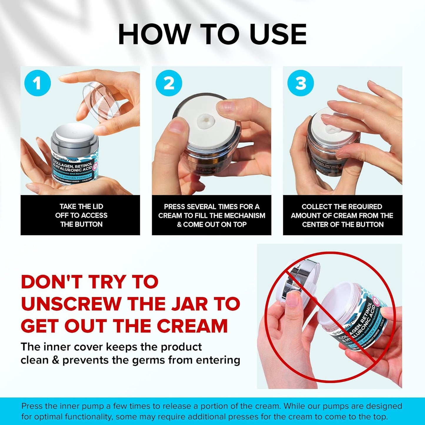 Anti-Aging Retinol Cream | Collagen & Hyaluronic Acid | Daily Moisturizer - 3.38 fl oz