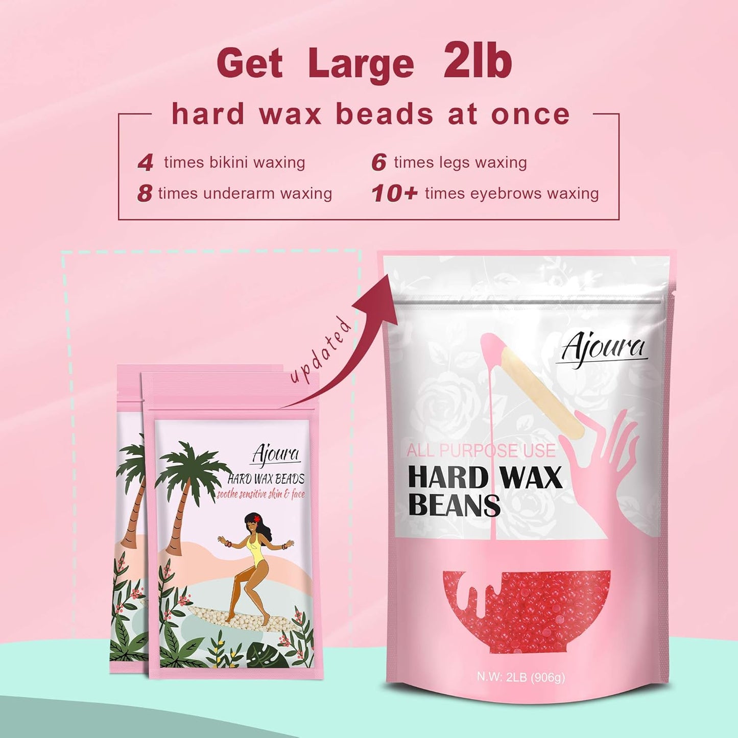 1Lb Hard Rose Wax Beans | Full Body Hair Removal | Refill for Wax Warmer