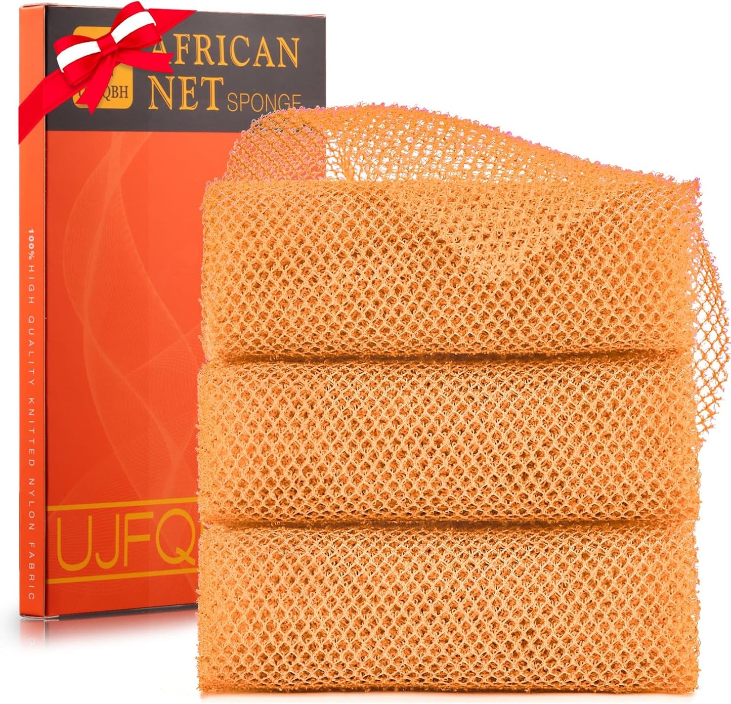 Exfoliating African Bath Sponge Set | 3-Piece Net Scrubber for Daily Use