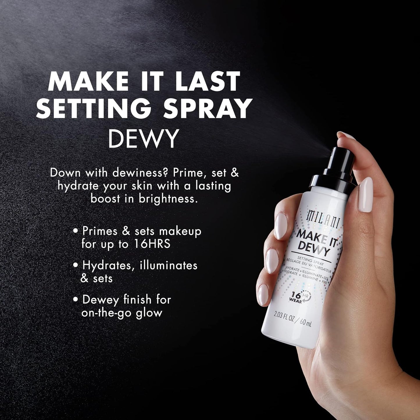 Milani Dewy Setting Spray & Primer | Hydrating Makeup Finish | 2 Pack