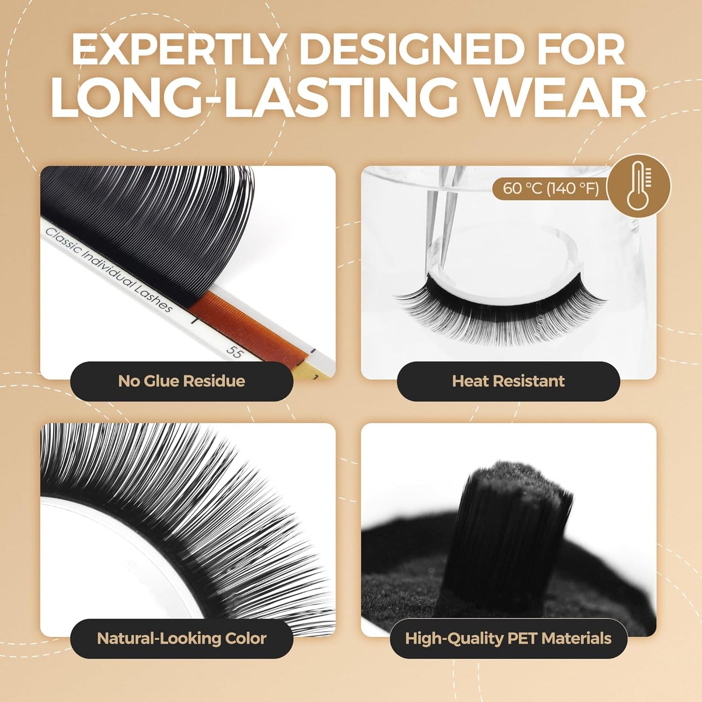 LASHVIEW Eyelash Extensions,Individual Lashes, Premium Single &Classic Lashes,0.10 Thickness C Curl 8-15mm Mixed Tray,Natural Semi Permanent Eyelashes,Soft Application-Friendly, Lashes
