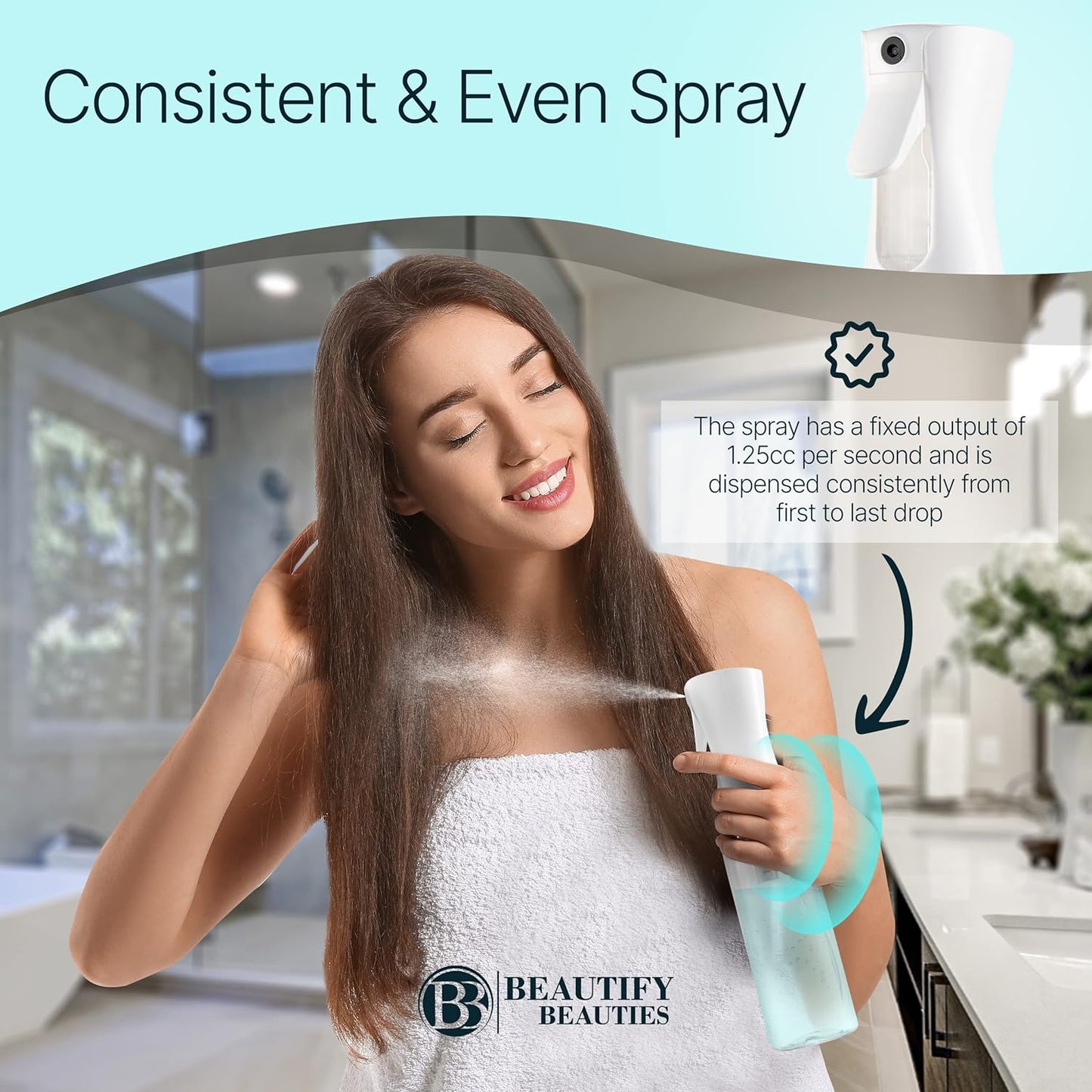 Ultra Fine Continuous Hair Spray Bottle | Clear 6.8 Oz | Misting & Styling