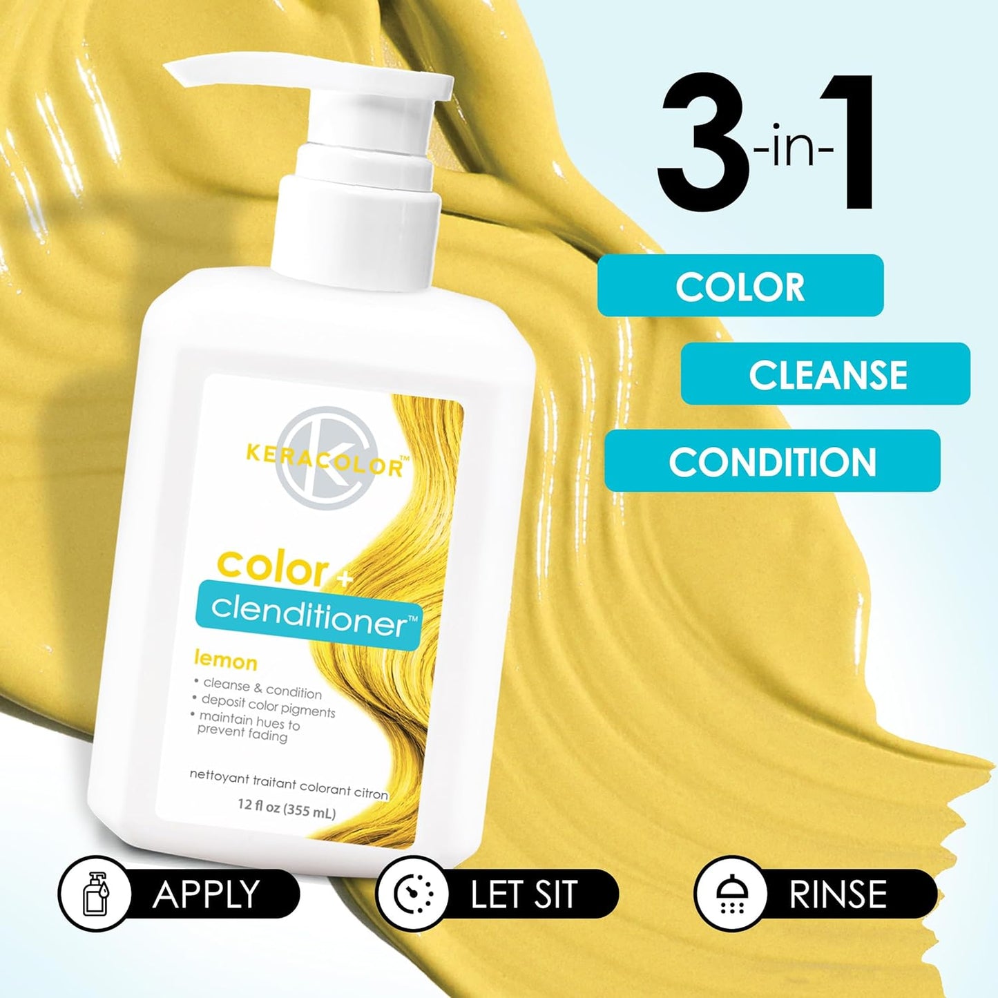 Keracolor Color + Clenditioner | 3-In-1 Color-Depositing Conditioner | 12 Fl Oz