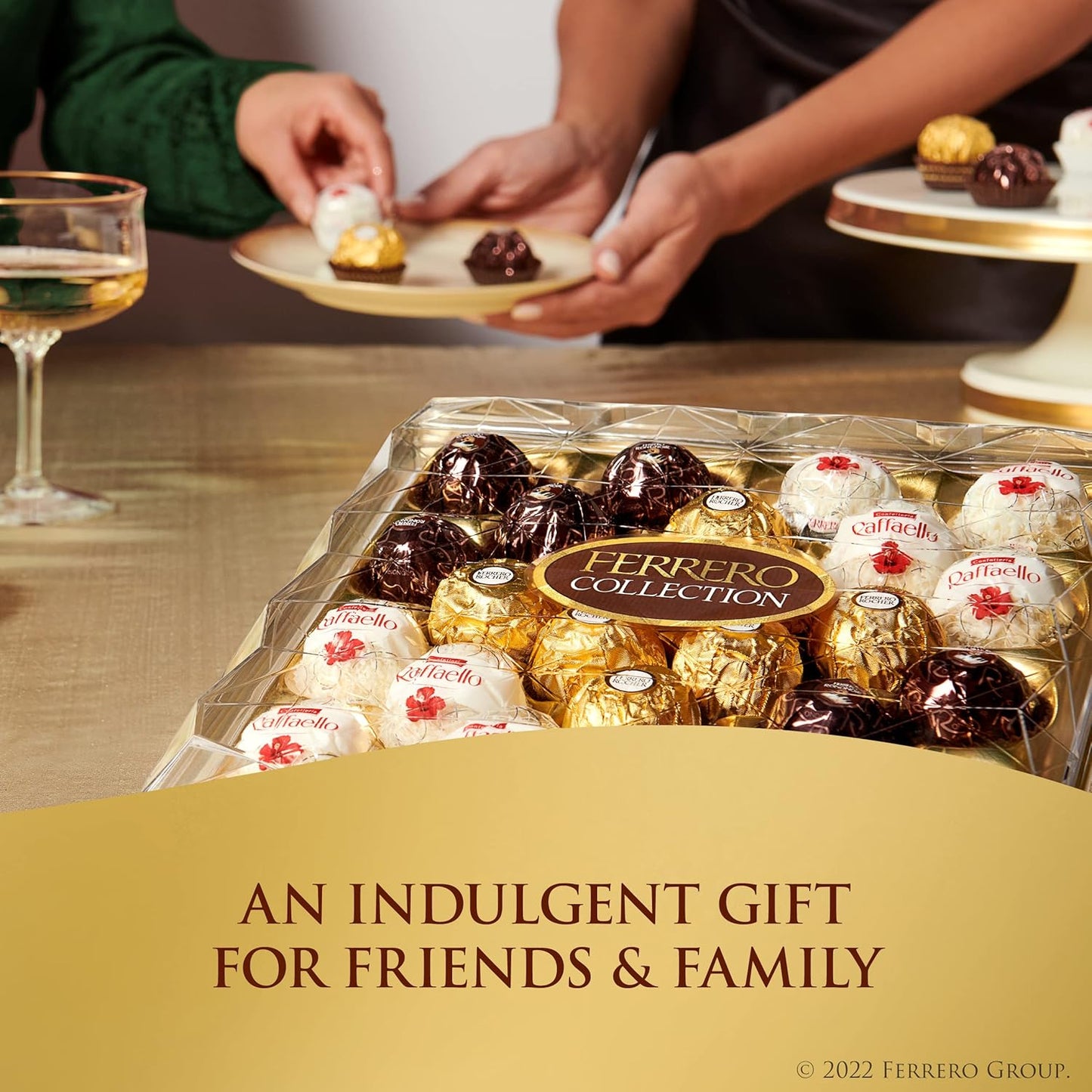 Ferrero Rocher Collection, Premium Gift Set, Hazelnut Milk Chocolate, Dark Chocolate and Coconut, 48 Count, 4.6 oz