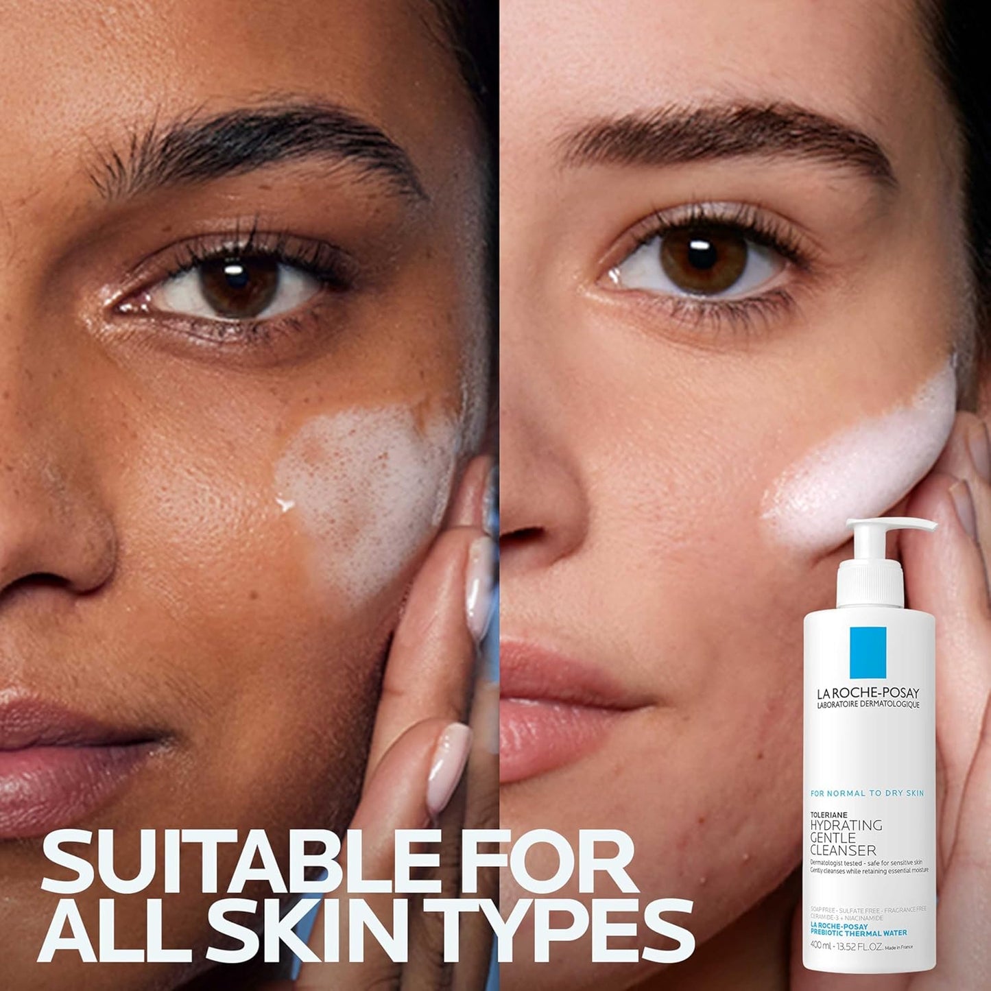 La Roche-Posay Toleriane Hydrating Face Cleanser | Niacinamide & Ceramides | Fragrance-Free for Sensitive Skin