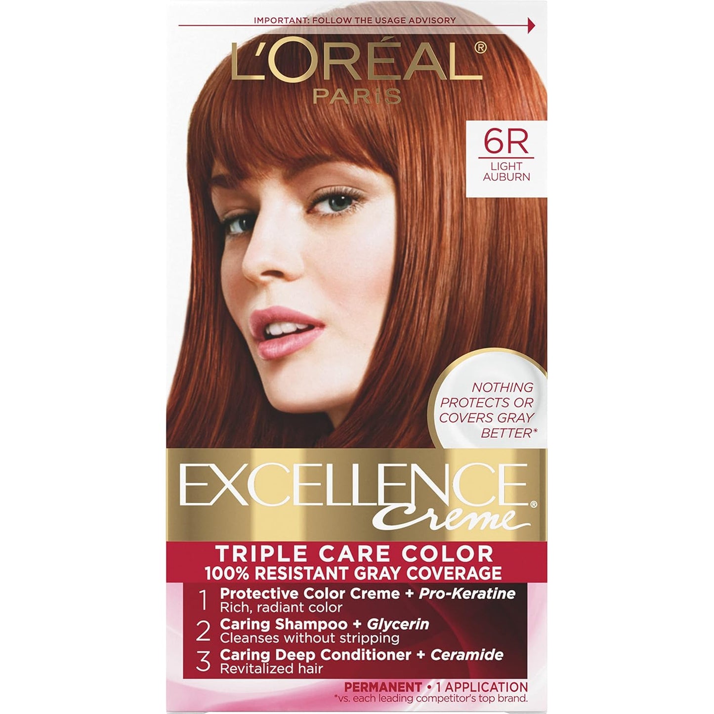 L'Oreal Paris Excellence Crème Hair Color | 4 Dark Brown | 100% Gray Coverage