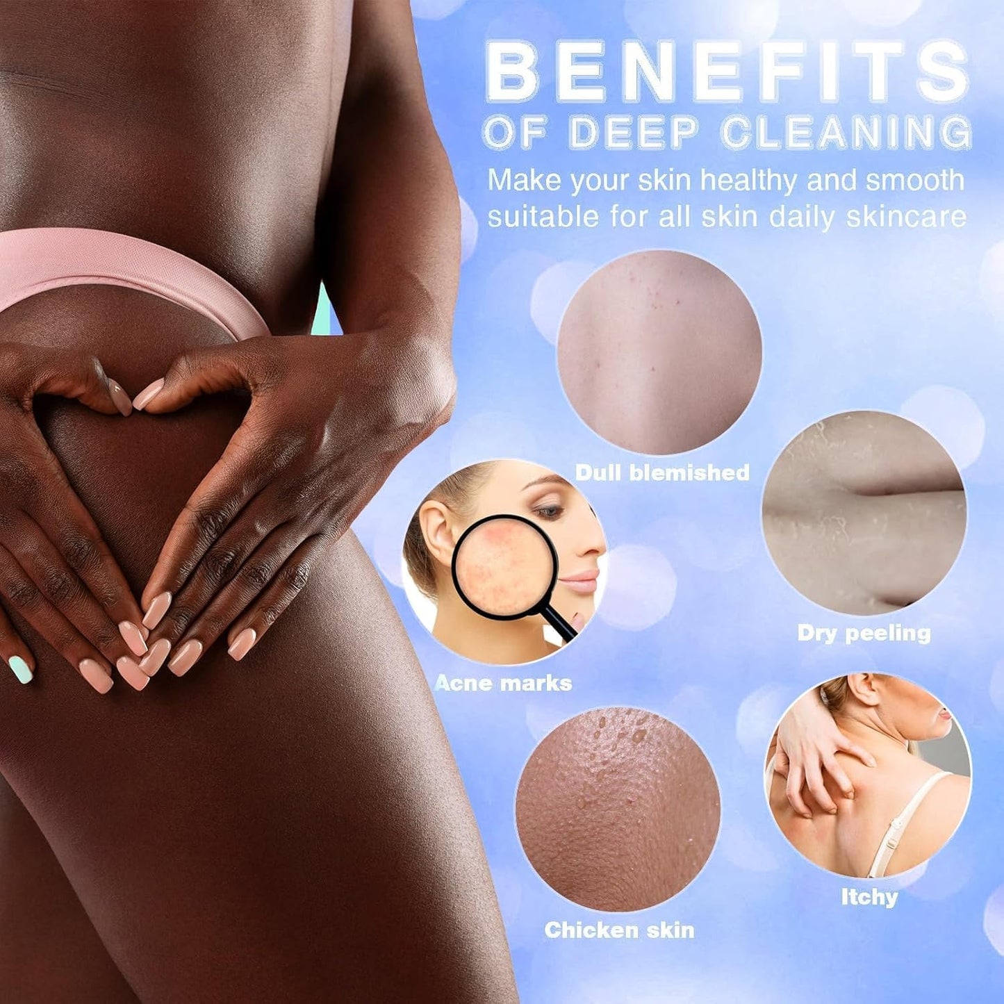 3-Piece African Exfoliating Net Bath Sponge Set | Skin Smoother | Daily Use