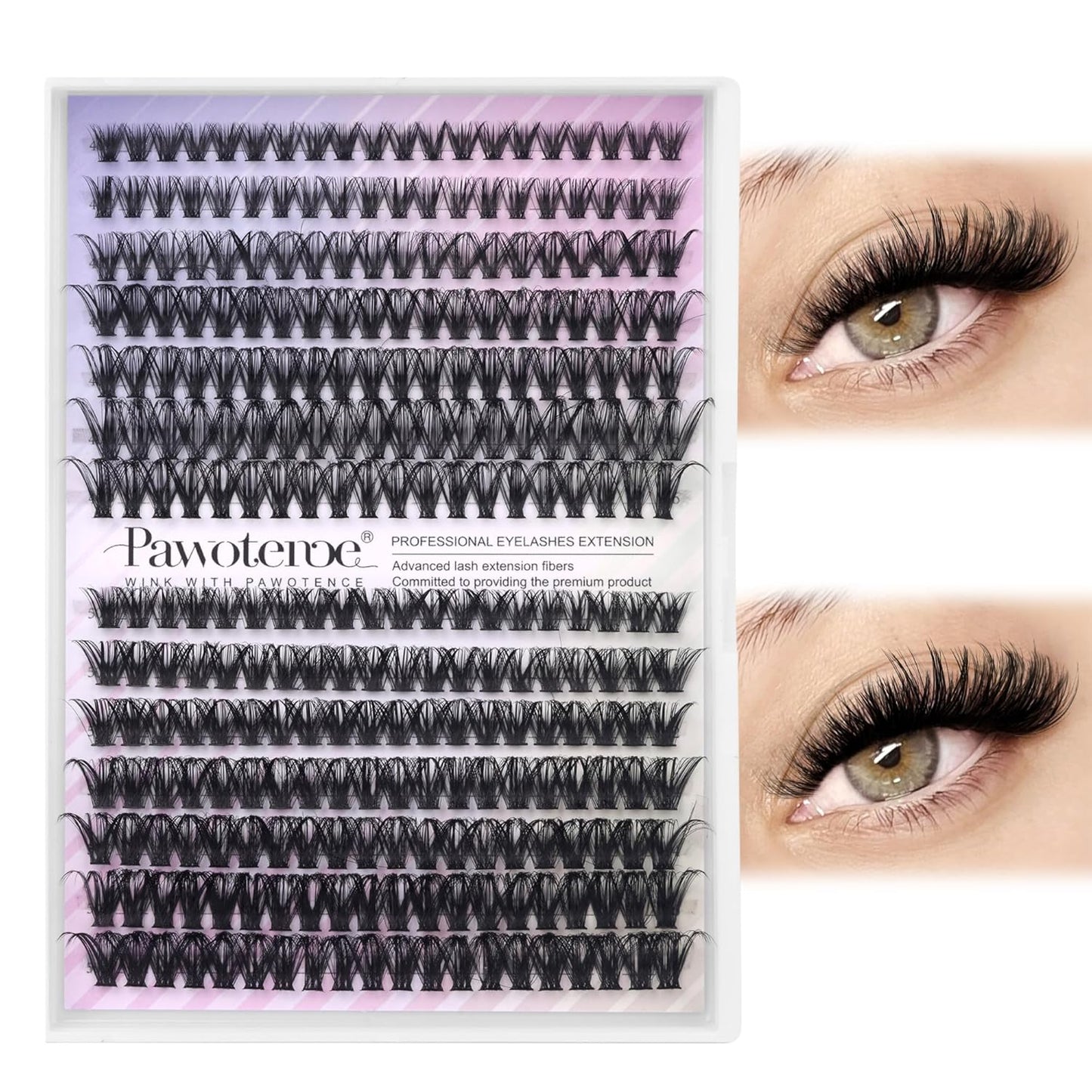 80D Full Volume Eyelash Clusters Kit | DIY Lash Extensions with Bond & Tweezers