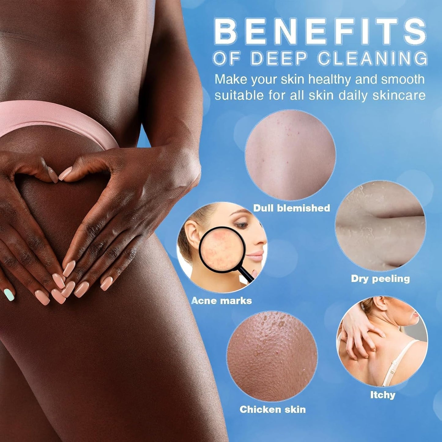 Exfoliating African Bath Sponge Set | 2-Piece Green Body Scrubber