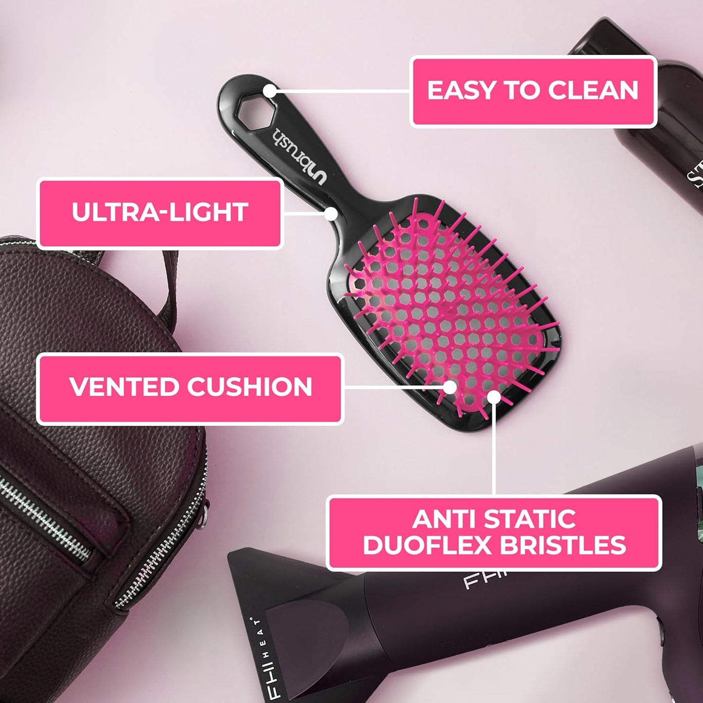 FHI Heat UNbrush Detangling Brush | Pain-Free for All Hair Types | Lightweight & Anti-Static