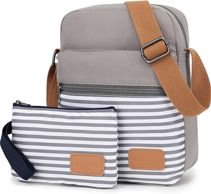 Leaper Girls Crossbody Purses for Kids 2 PCS Cross Body Bag Women Messenger Bag Girls Canvas Bag Cross Body Purse Set