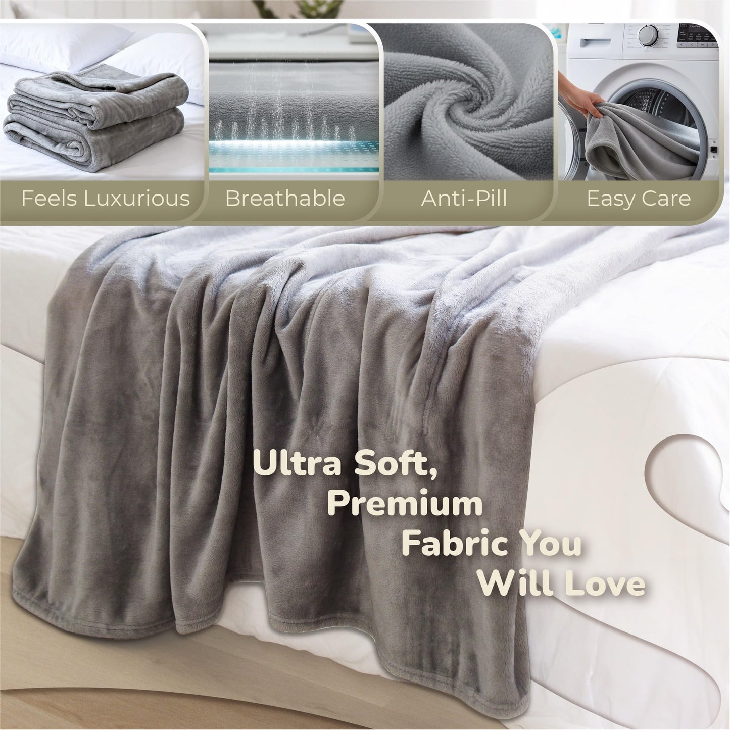 Super Blanky Wearable Blankets for Women, Adult Wearable Blanket Men, Valentine's Day Gifts for Her, Comfy Girlfriend Gift Top Christmas Gifts for Women, Wife Birthday Gift Ideas, Light Gray Blanket