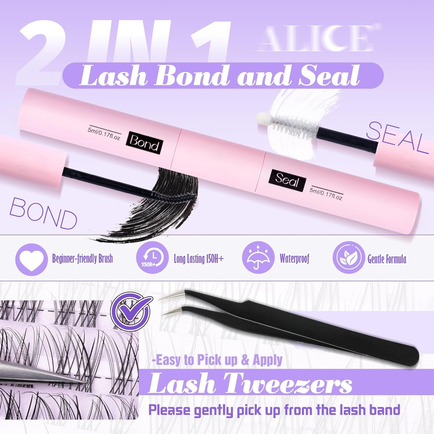 ALICE Wispy Cluster Eyelash Extensions | 192pcs Natural Individual Lashes | DIY 10-18mm