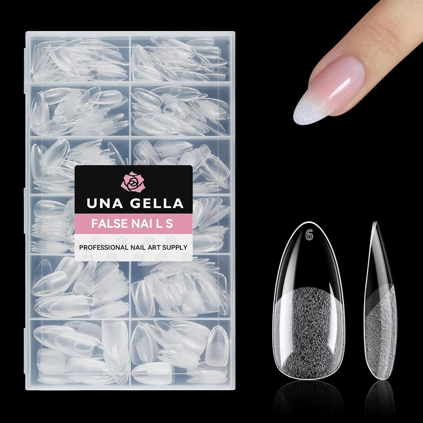 UNA GELLA 504Pcs Short Coffin Gel Press-On Nails | Pre-Etched For Women
