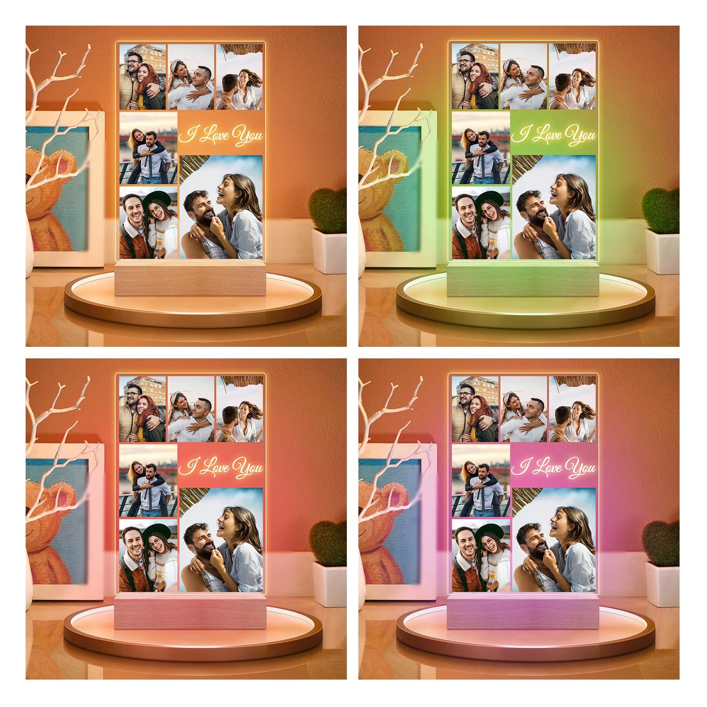 KoxSmar Custom Picture Frame, Personalized Photo Frame, Customized Picture Frames, Personalized Valentines Day Gifts for Her Him Women Men Girlfriend Boyfriend Mom Dad Couple Baby Kid Family Pet