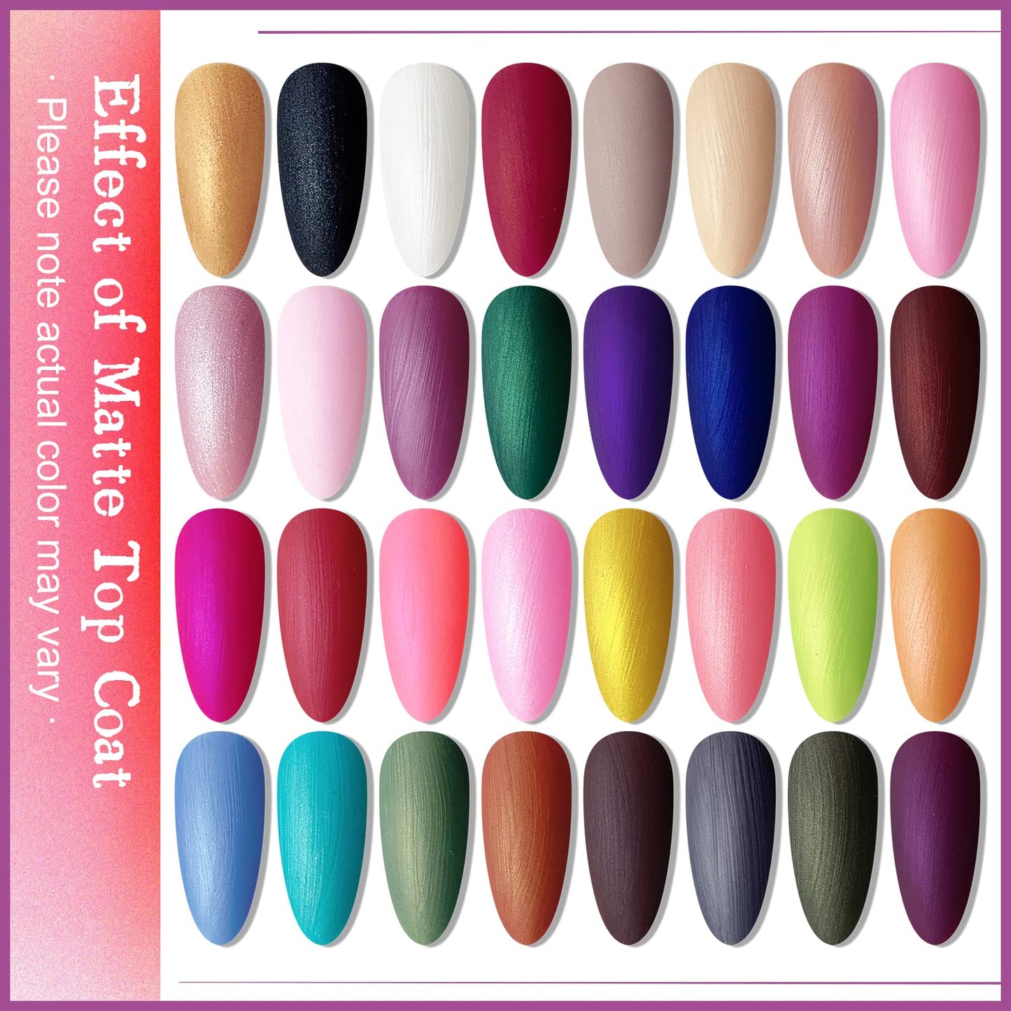 60 PCS Gel Nail Polish Kit | UV Light | 55 Beautiful Colors for Home & Salon
