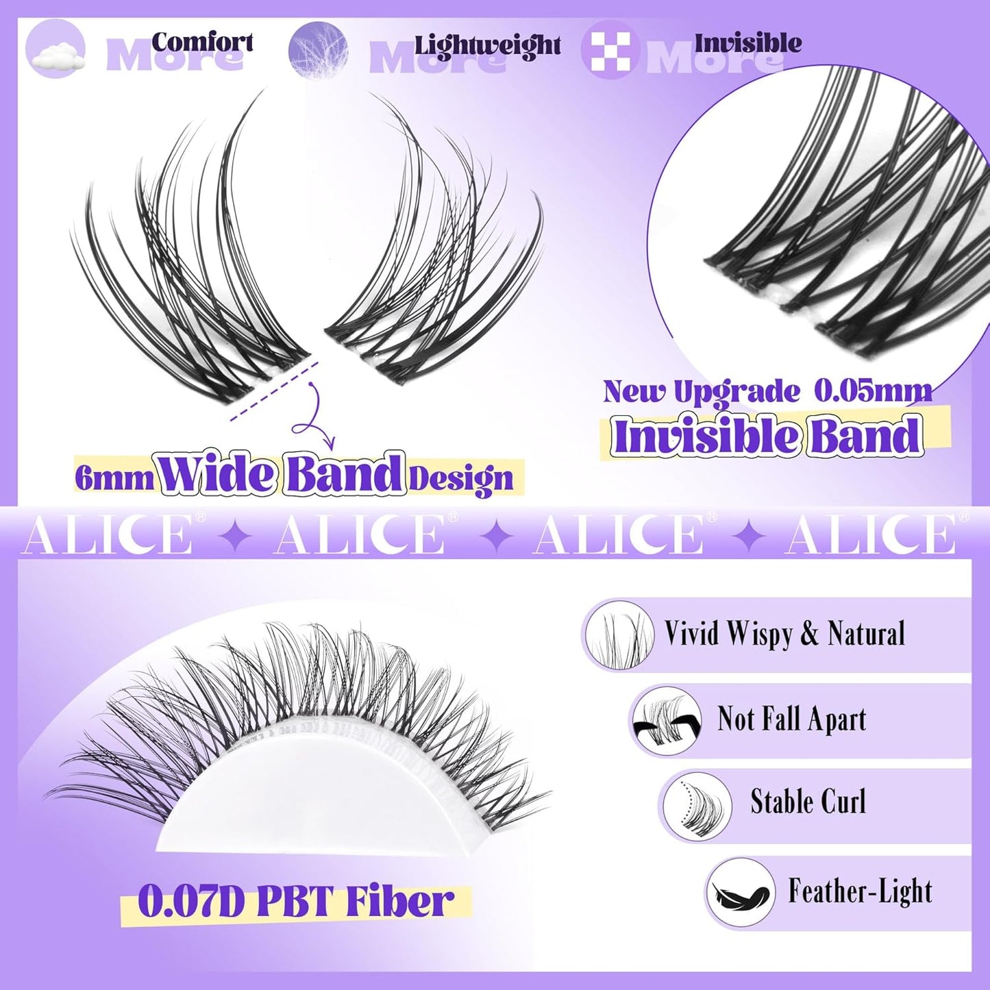 ALICE Wispy Eyelash Clusters Kit | 10-18mm Natural Individual Lashes | 168pcs