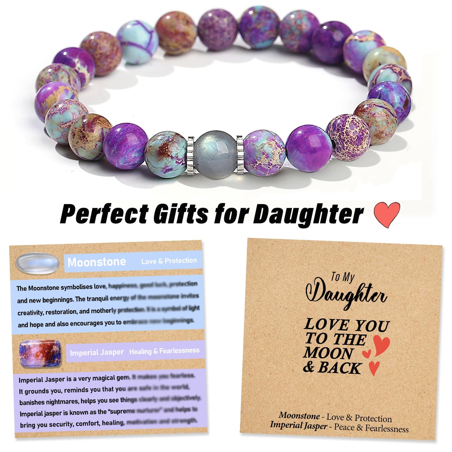THEMEROL Valentines Day Kids Gifts Girls Daughter Personalized Birthday Cards 8 10 12 Year Old School Classroom Beaded Bracelets Graduation Easter Christmas Stocking Stuffers