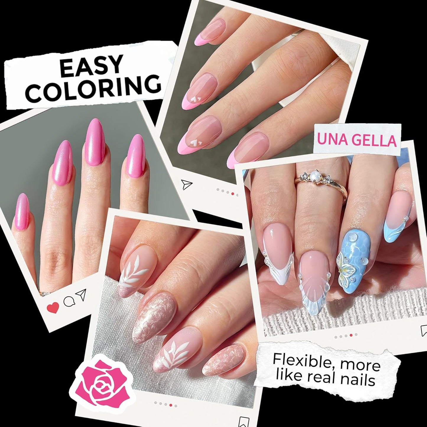 Extra Short Square Fake Nails | 216pcs Gel Tips | Full Cover Acrylic for DIY