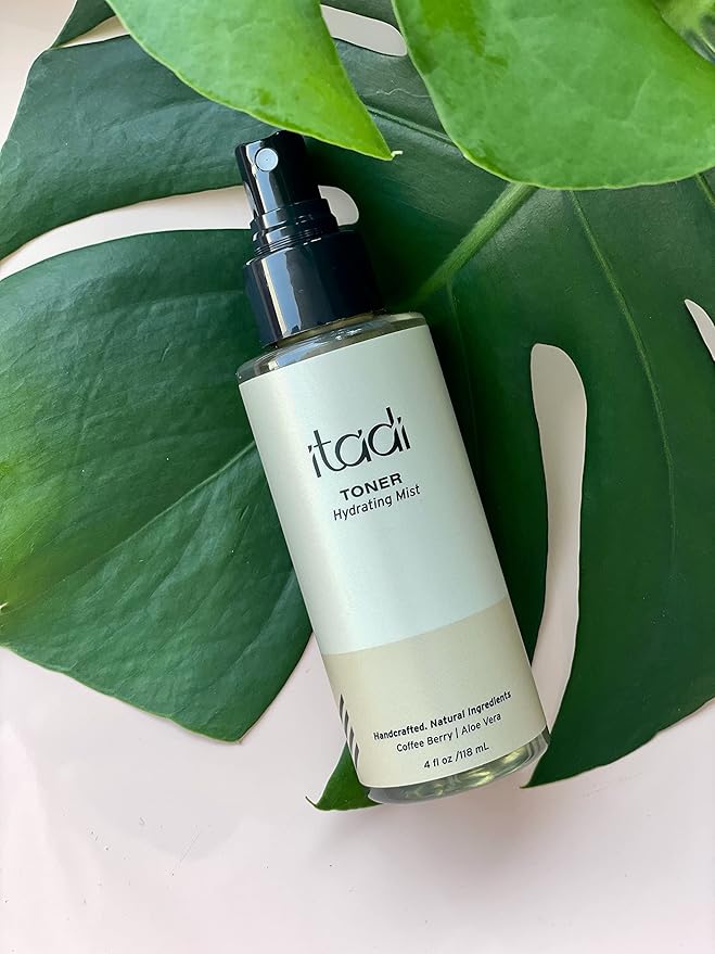 ITADI Organic Daily Natural Spray Toner for Face | Revitalizing Face Spray Mist Hydrating Infused w/Coffee Berry Extract | Ideal for Unclogging & Reducing Pores for Women & Men | 4 fl oz
