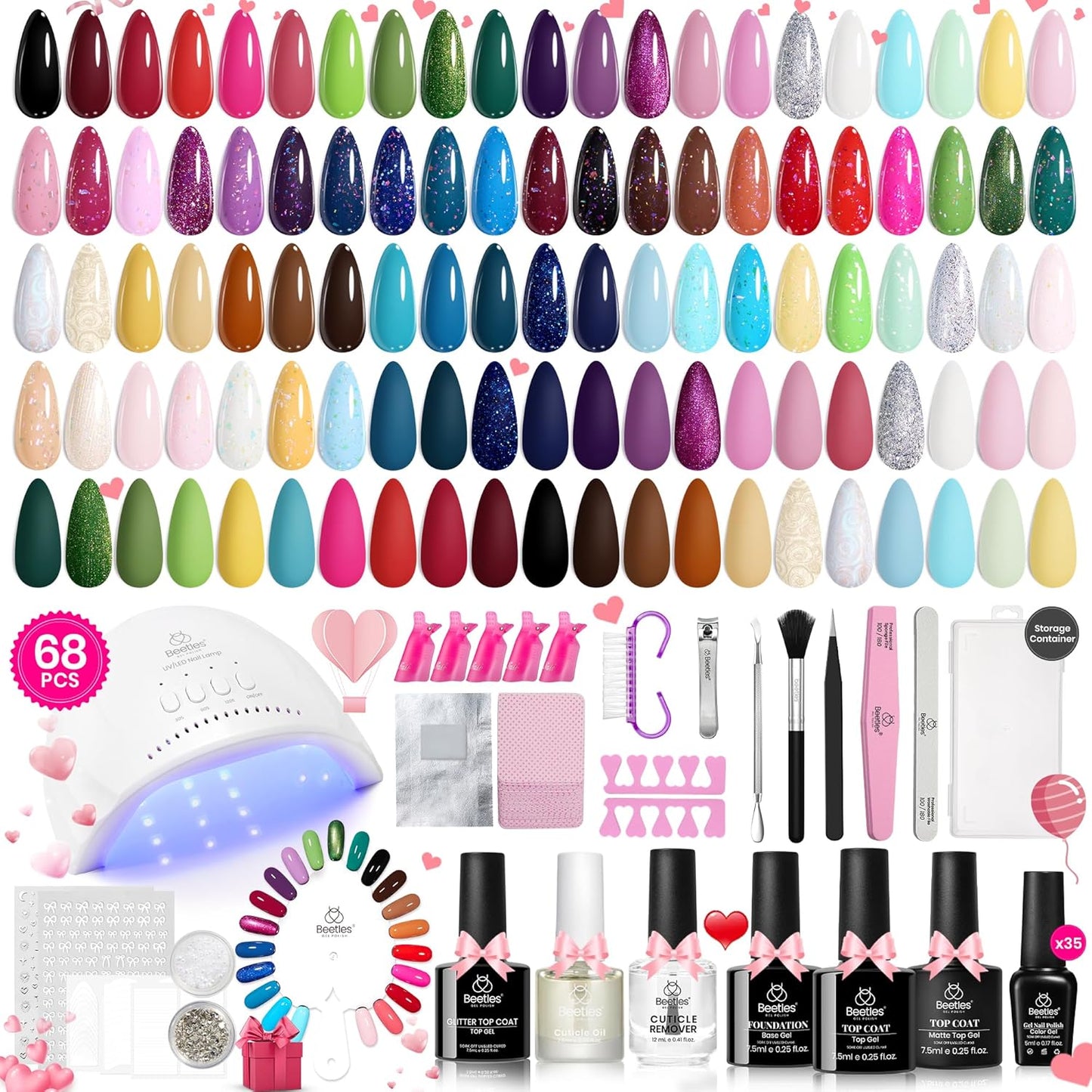 45 Colors Gel Nail Polish Kit | UV Light & Nail Tools | Travel-Friendly Gift for Women