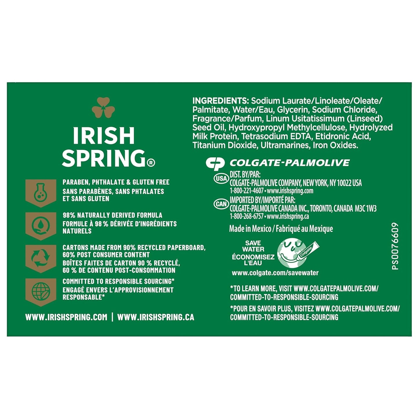 Irish Spring Men's Exfoliating Bar Soap | Fresh & Clean | 24 Pack | 3.7 Oz