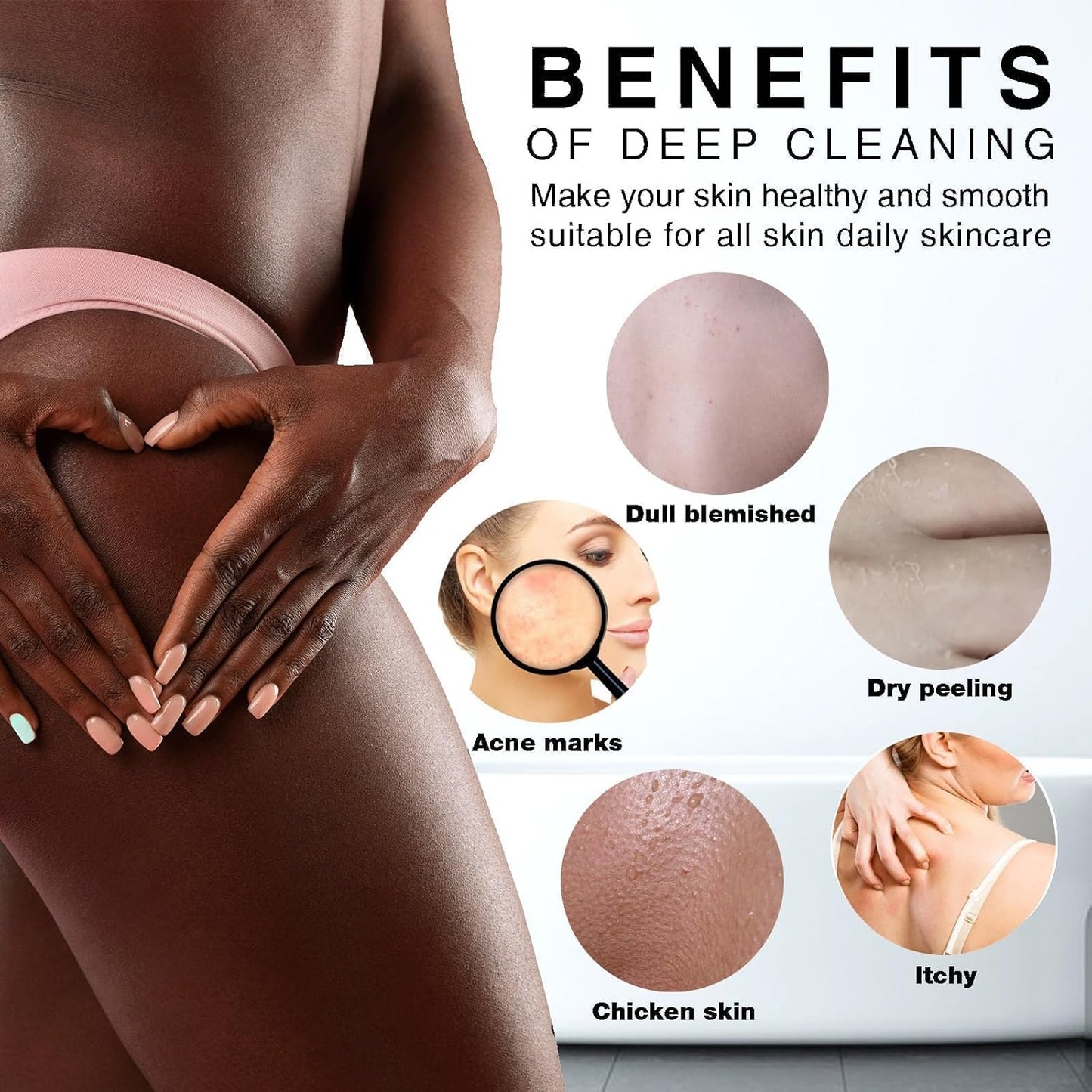 Exfoliating African Bath Sponge | Long Net Body Scrubber | Green