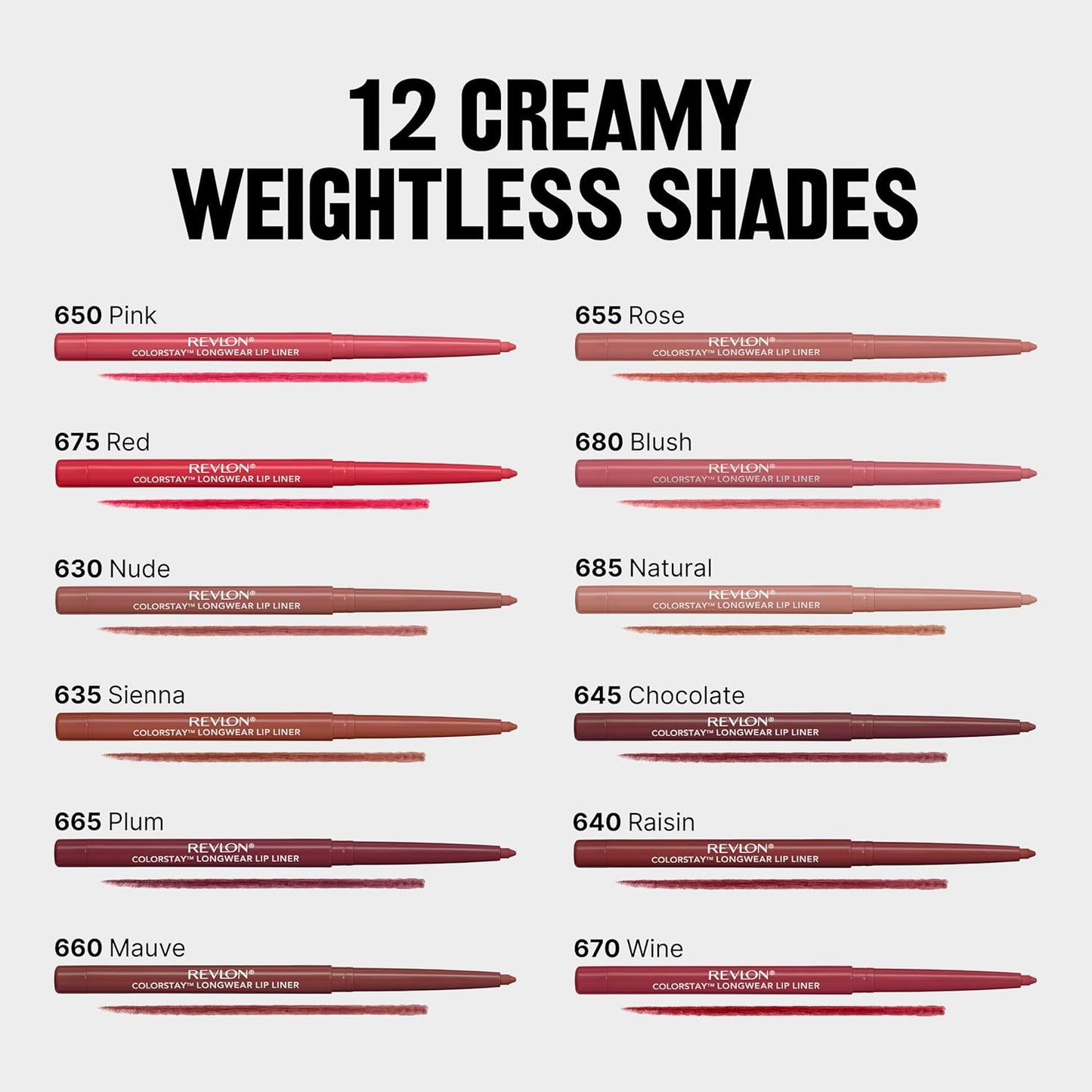 Revlon Lip Liner, Colorstay Face Makeup with Built-in-Sharpener, Longwear Rich Lip Colors, Smooth Application, 680 Blush'