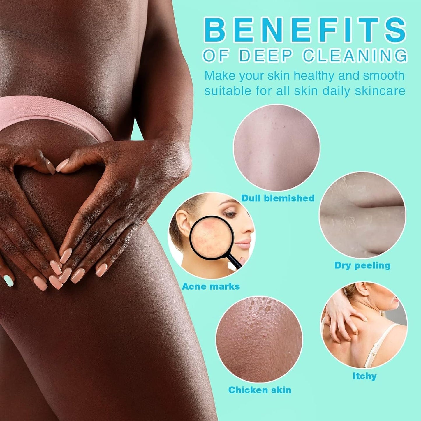 3-Piece African Exfoliating Net Bath Sponge Set | Skin Smoother | Daily Use