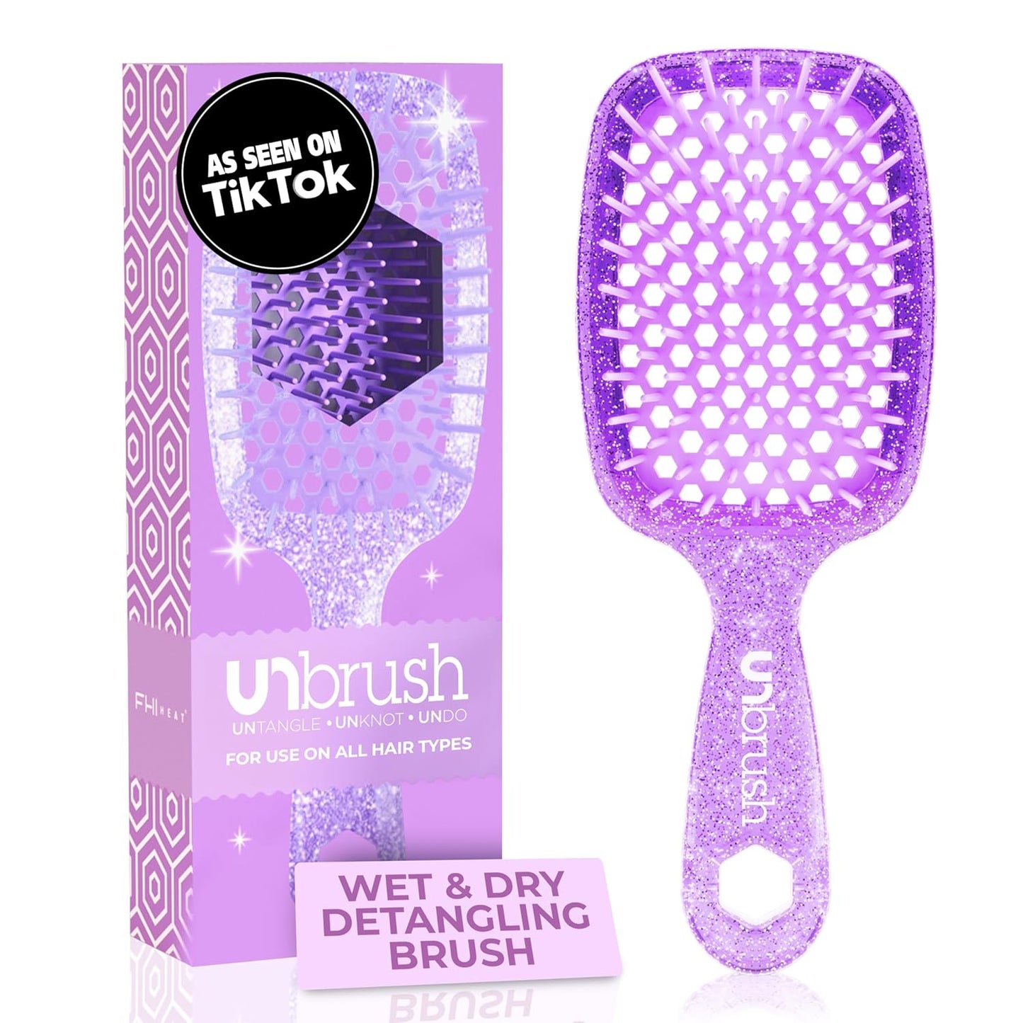 FHI Heat UNbrush Detangling Brush | Pain-Free for All Hair Types | Lightweight & Durable