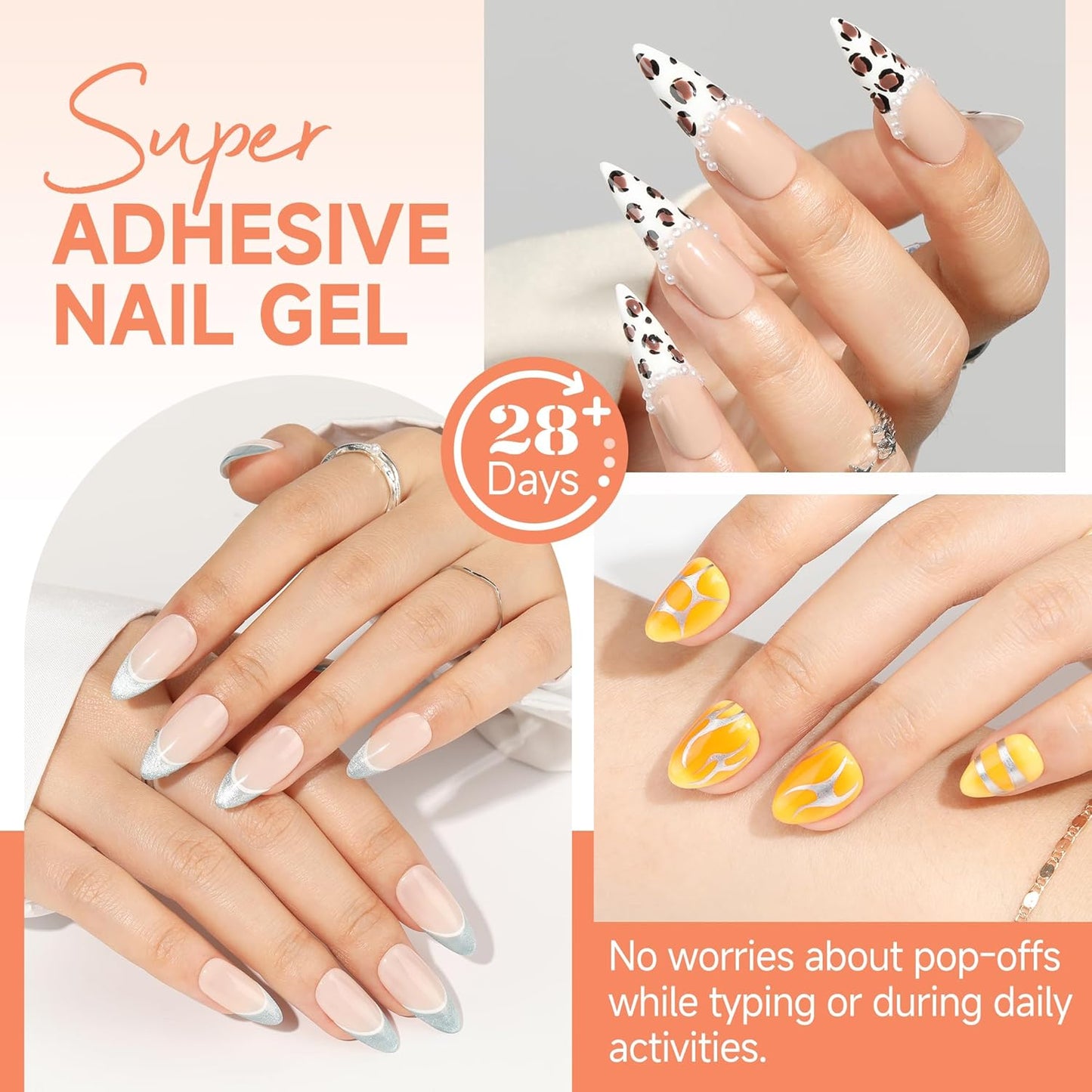 Short Coffin Press-On Nails | 216pcs Gel Tips for DIY Acrylic Extensions